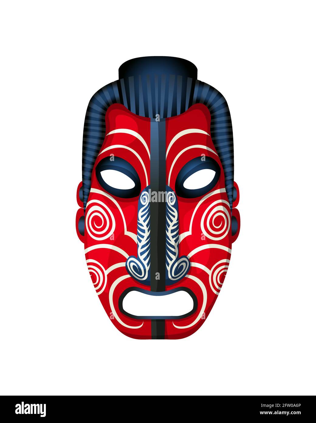 Masque maori, objet vectoriel isolé sur fond blanc Image Vectorielle Stock  - Alamy