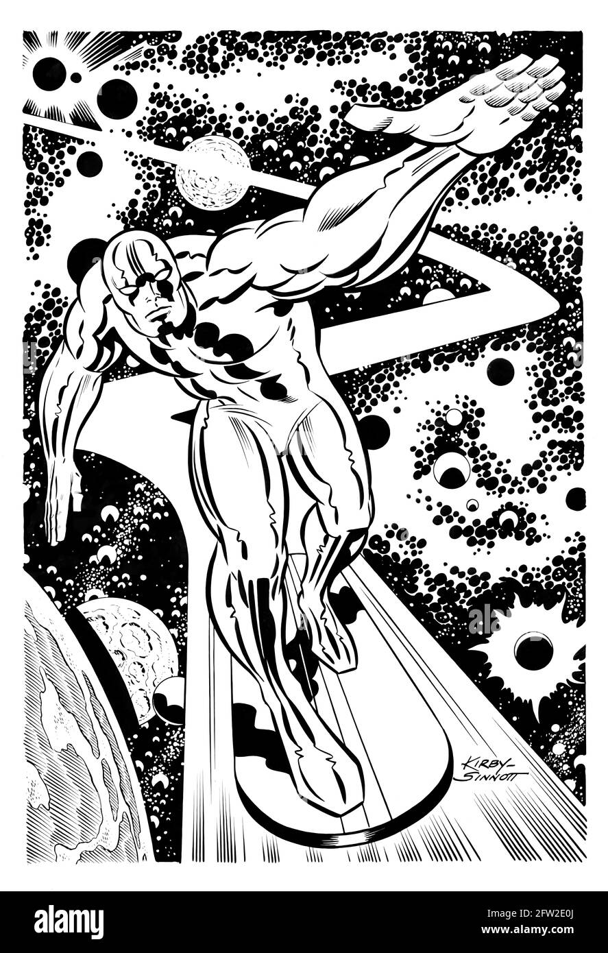 Silver Surfer - 1978 croquis de Jack Kirby - BD Marvel Banque D'Images
