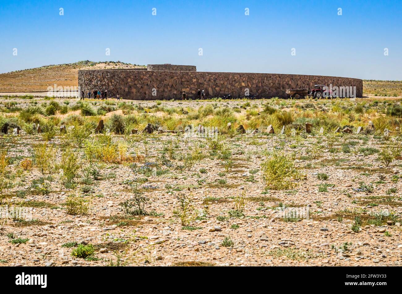 Erfoud, Maroc - 15 avril 2015. Le mur de l'architecture Golden Spiral par Hannsjorg Voth Banque D'Images