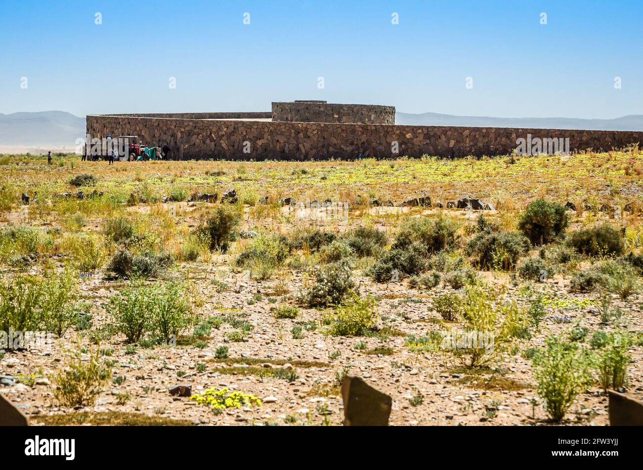 Erfoud, Maroc - 15 avril 2015. Le mur de l'architecture Golden Spiral par Hannsjorg Voth Banque D'Images