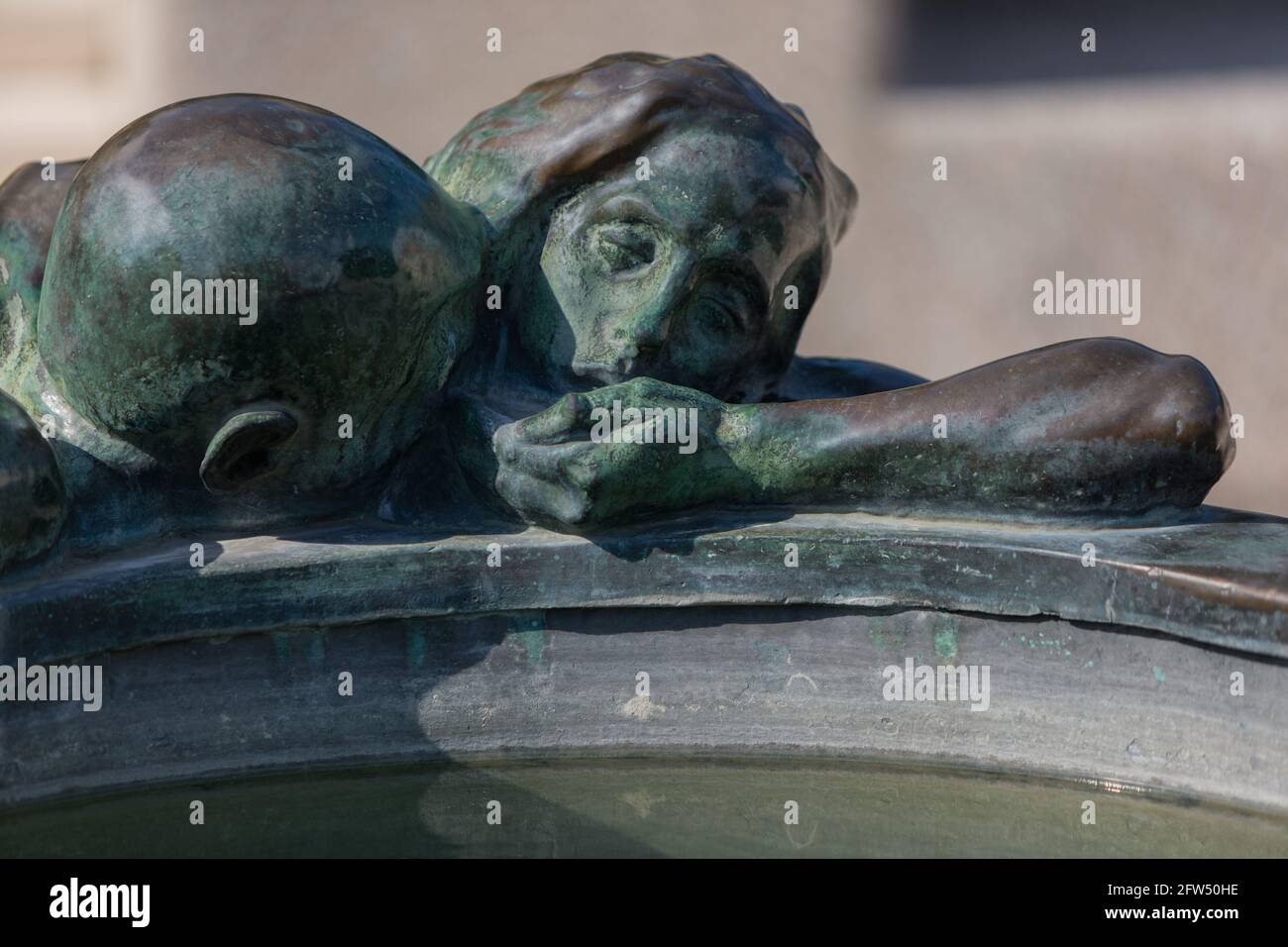 Monument du puits de vie en face du théâtre national croate de la ville de Zagreb, Croatie Banque D'Images