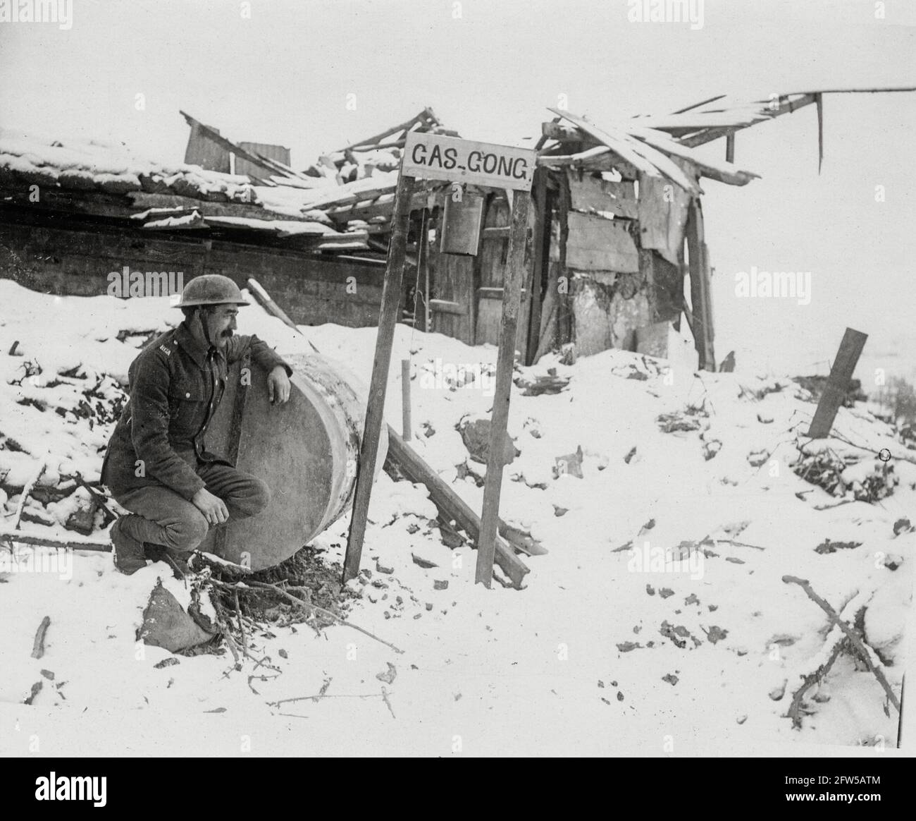 Première Guerre mondiale, première Guerre mondiale, front occidental - le gaz sentry, France Banque D'Images Première Guerre mondiale, première Guerre mondiale, front occidental - le gaz sentry, France Banque D'Images