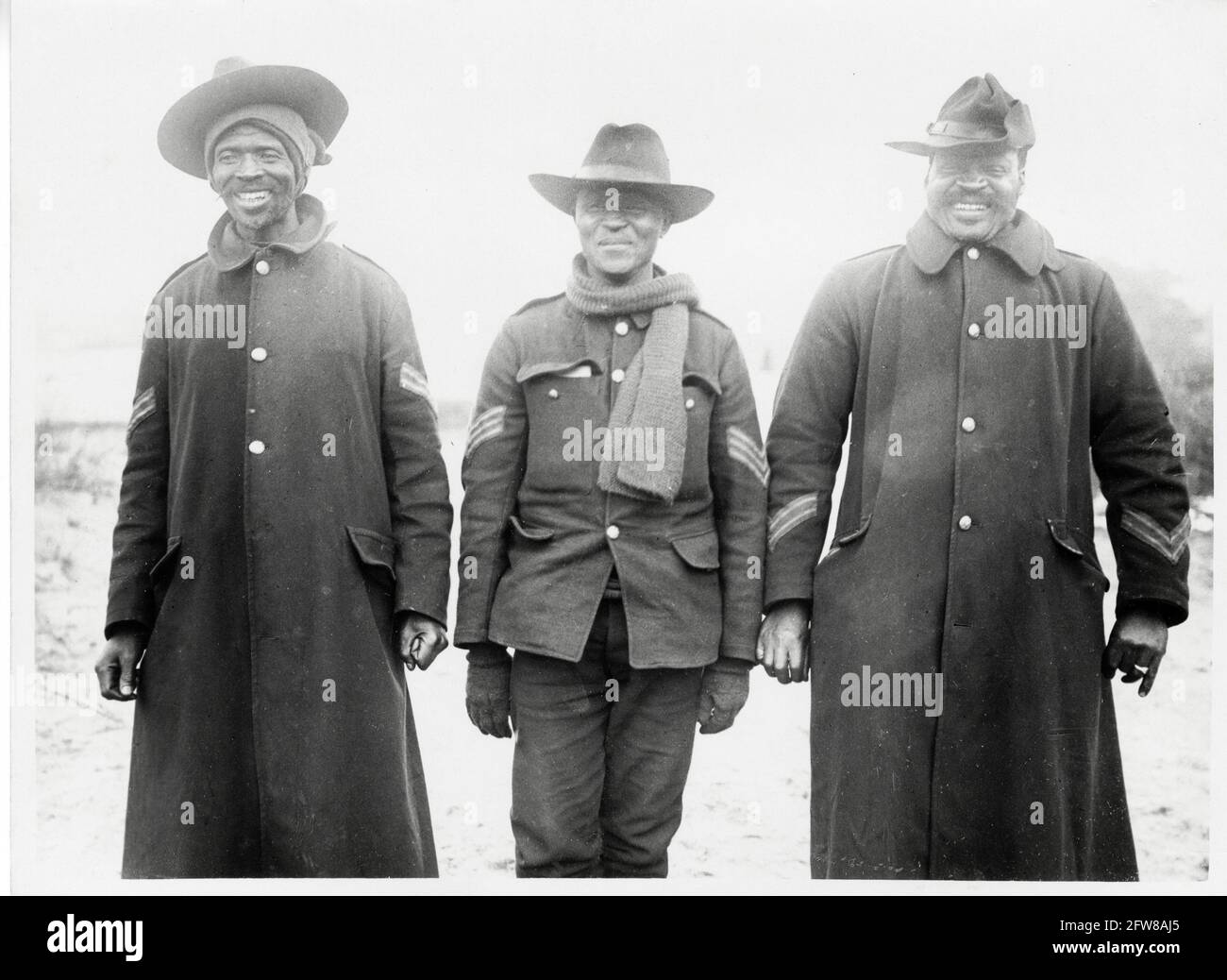 Première Guerre mondiale, première Guerre mondiale, front occidental - policiers du NCC non-combattants d'un camp de travail noir, France Banque D'Images
