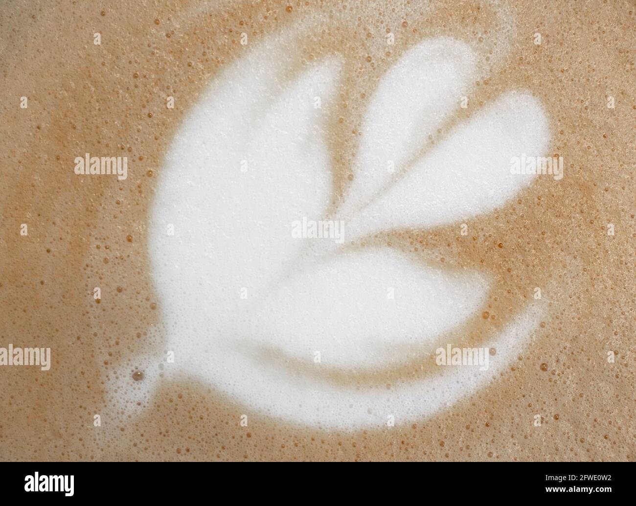 Fond de café. Café au lait, latte chaude ou cappuccino à base de lait. Fond de mousse à café très gros plan Banque D'Images