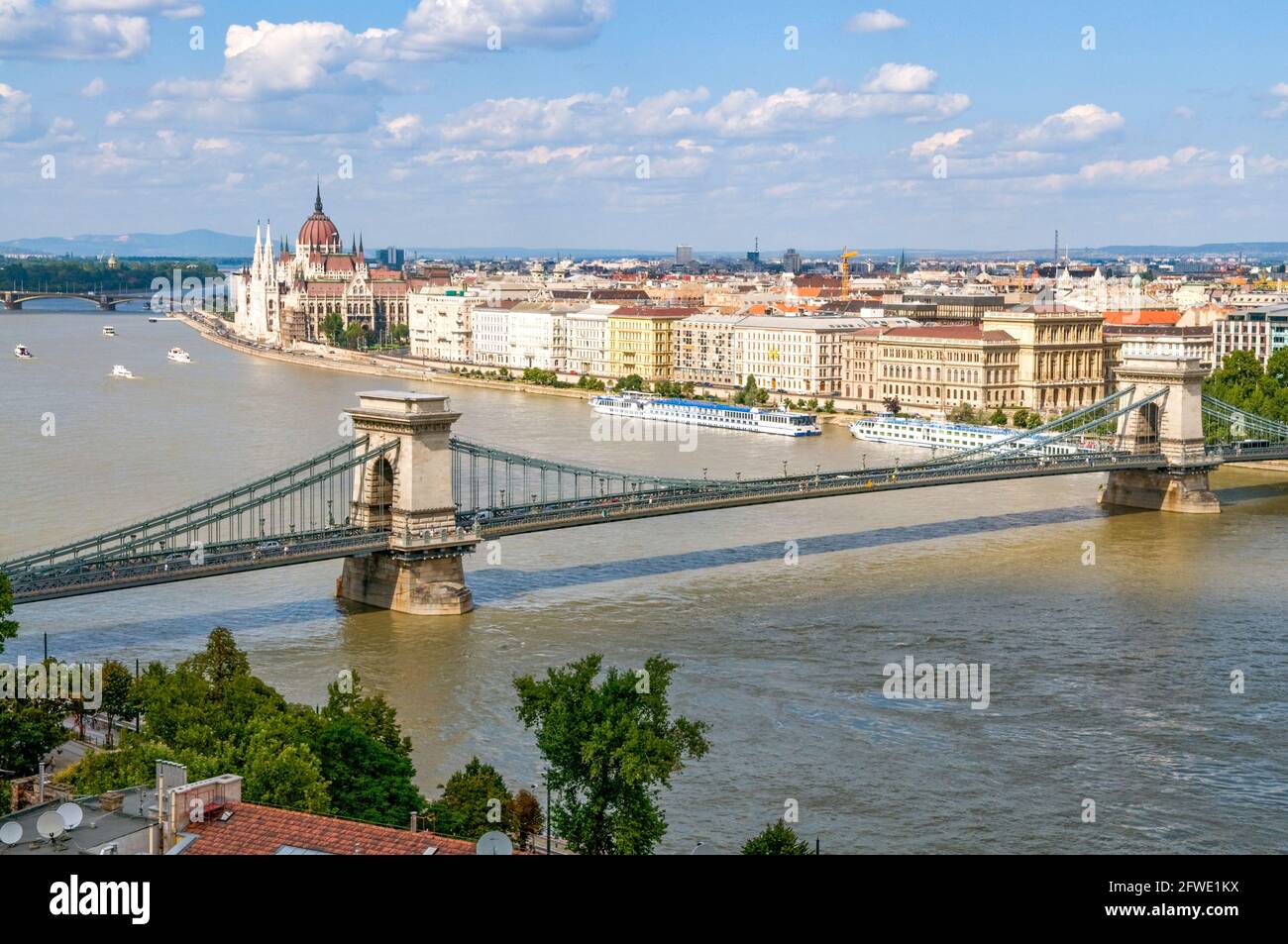 Pont Szechenyi, Budapest, Hongrie Banque D'Images