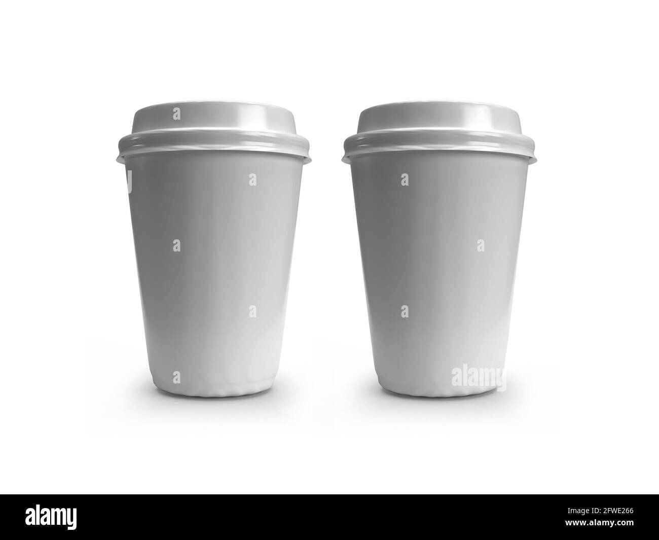 Tasse à café en papier 12 oz 3D Illustration maquette scène activée Arrière-plan isolé Banque D'Images