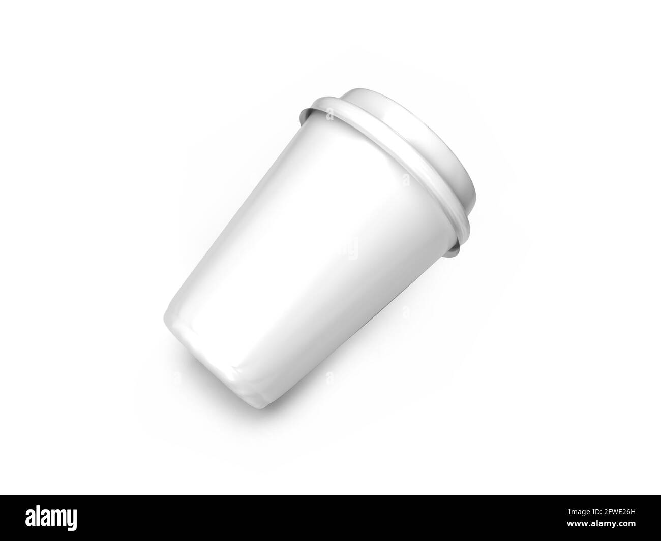 Tasse à café en papier 12 oz 3D Illustration maquette scène activée Arrière-plan isolé Banque D'Images