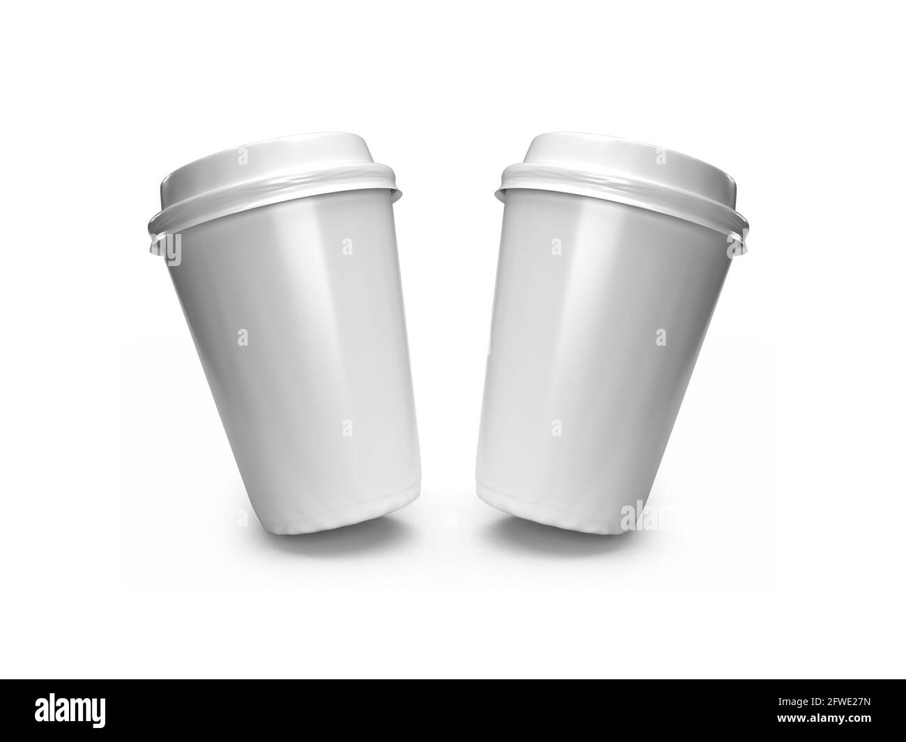 Tasse à café en papier 12 oz 3D Illustration maquette scène activée Arrière-plan isolé Banque D'Images