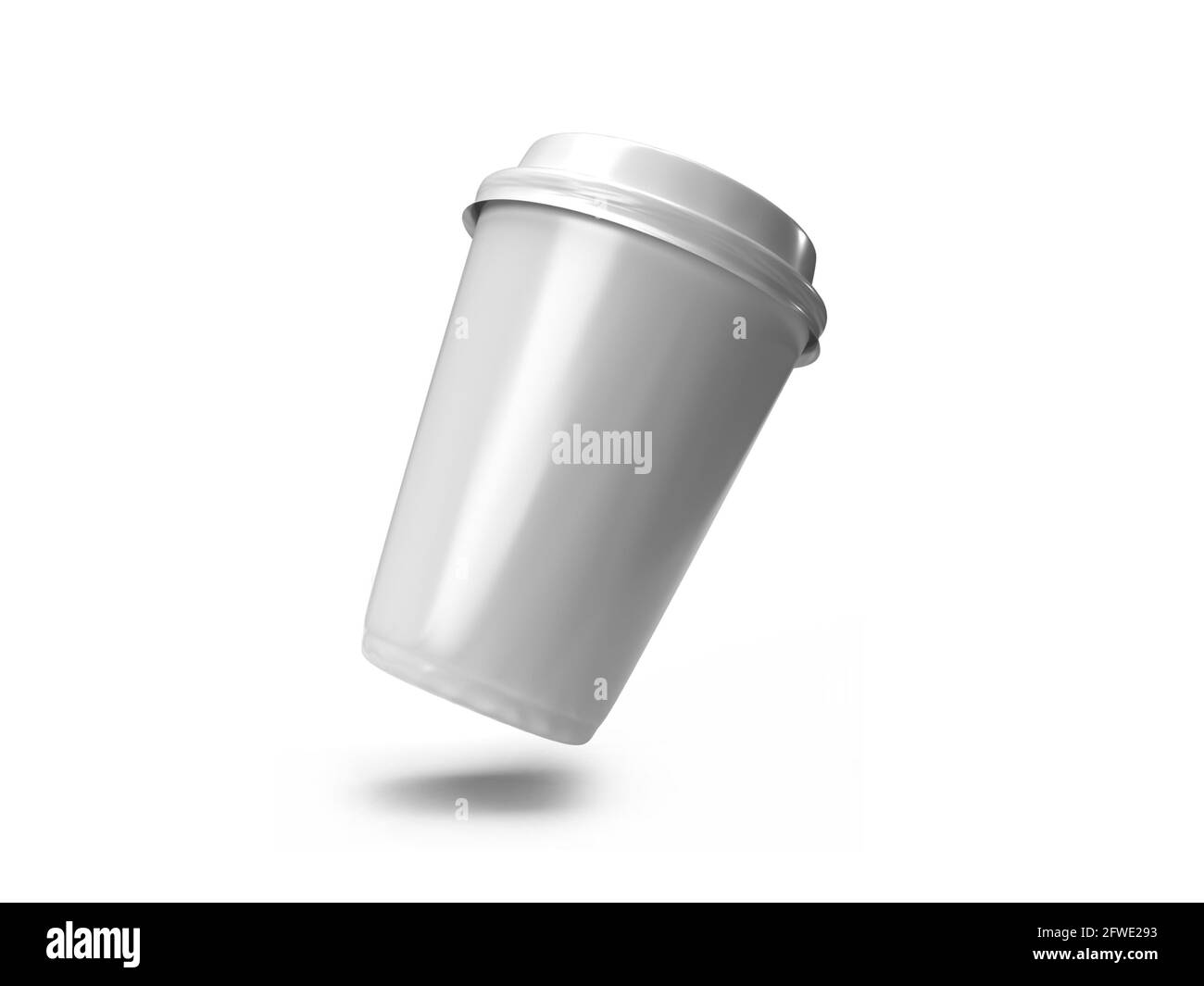 Tasse à café en papier 12 oz 3D Illustration maquette scène activée Arrière-plan isolé Banque D'Images