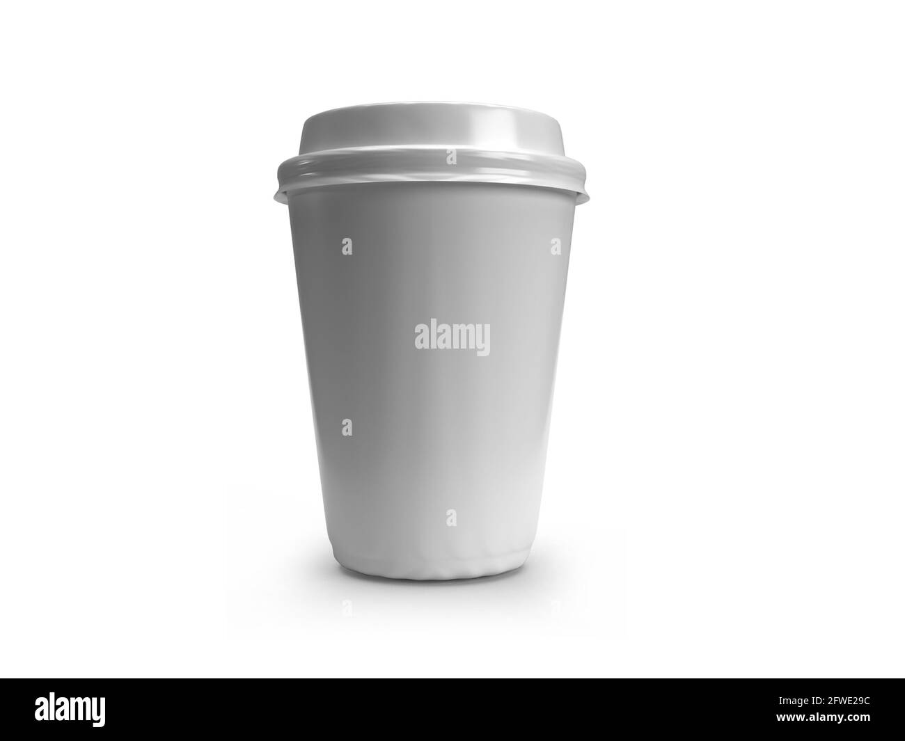 Tasse à café en papier 12 oz 3D Illustration maquette scène activée Arrière-plan isolé Banque D'Images