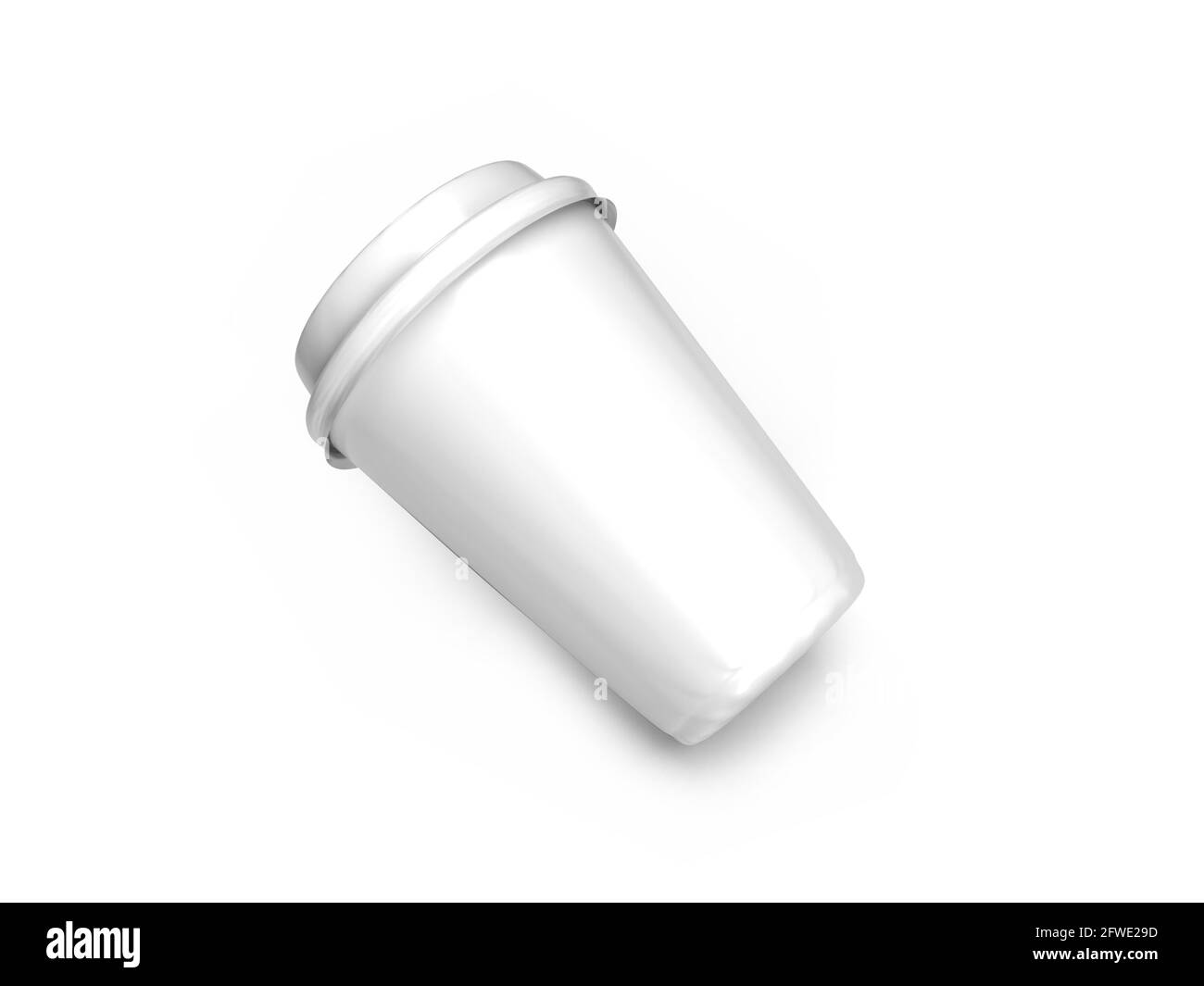 Tasse à café en papier 12 oz 3D Illustration maquette scène activée Arrière-plan isolé Banque D'Images