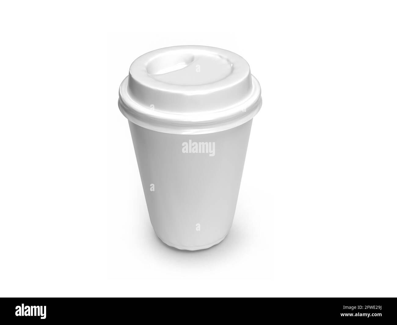 Tasse à café en papier 12 oz 3D Illustration maquette scène activée Arrière-plan isolé Banque D'Images