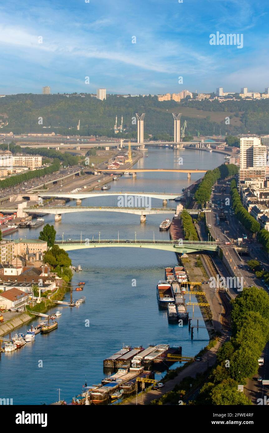 Seine à Rouen, France Banque D'Images