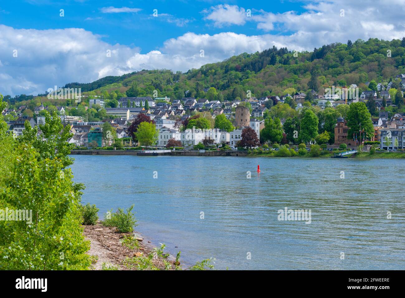 Petite ville de Boppard, vallée du Rhin, patrimoine mondial de l'UNESCO, Rhénanie-Palatinat, Allemagne Banque D'Images