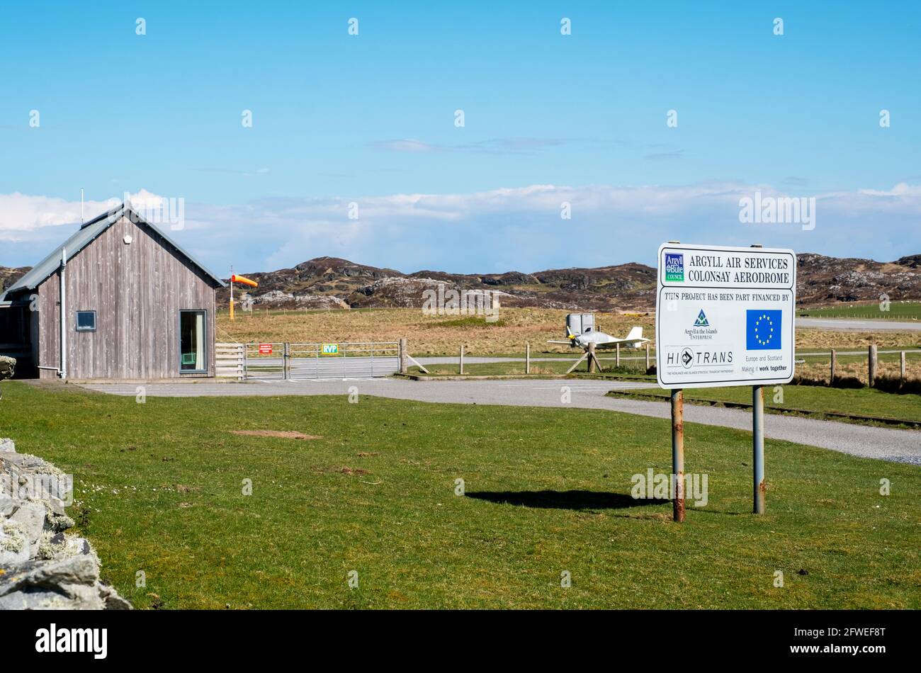 Argyll Air Services Colonsay Aérodrome, Isle of Colonsay, Écosse Royaume-Uni. Banque D'Images