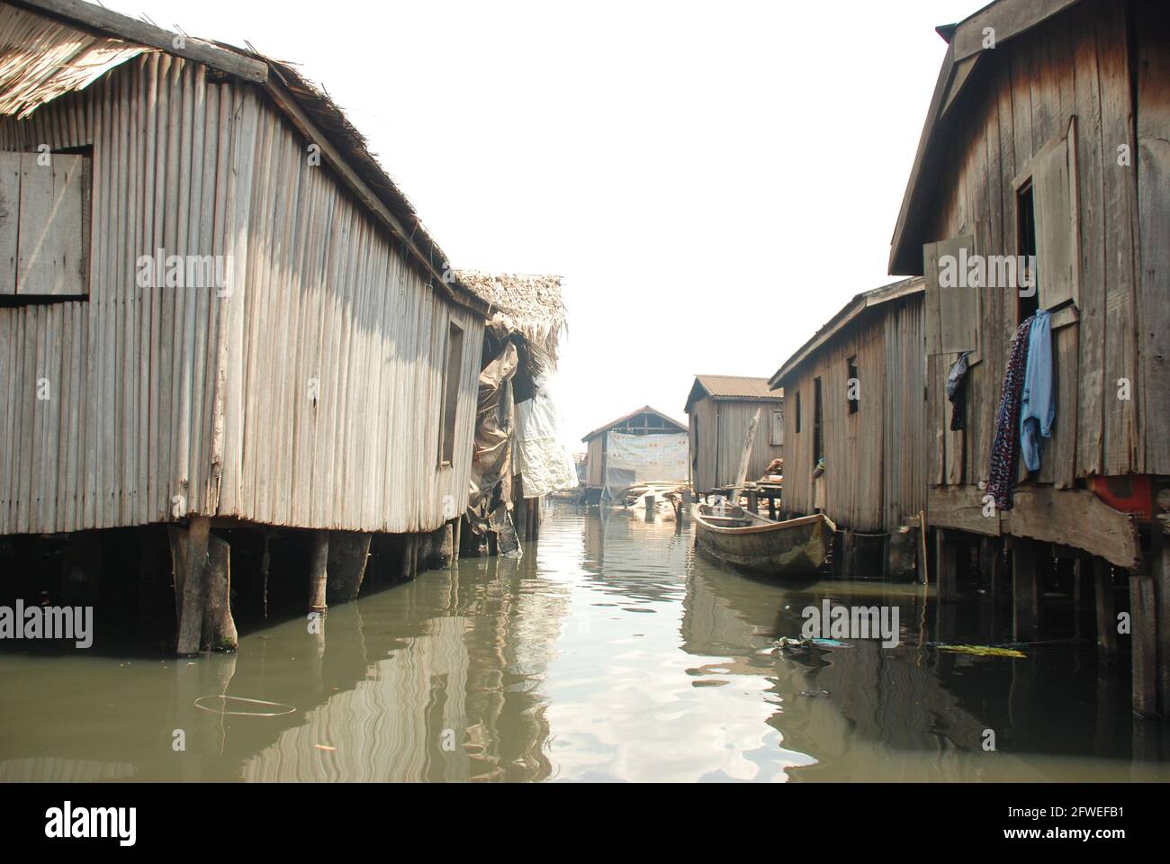 Bâtiments locaux de Makoko. Banque D'Images