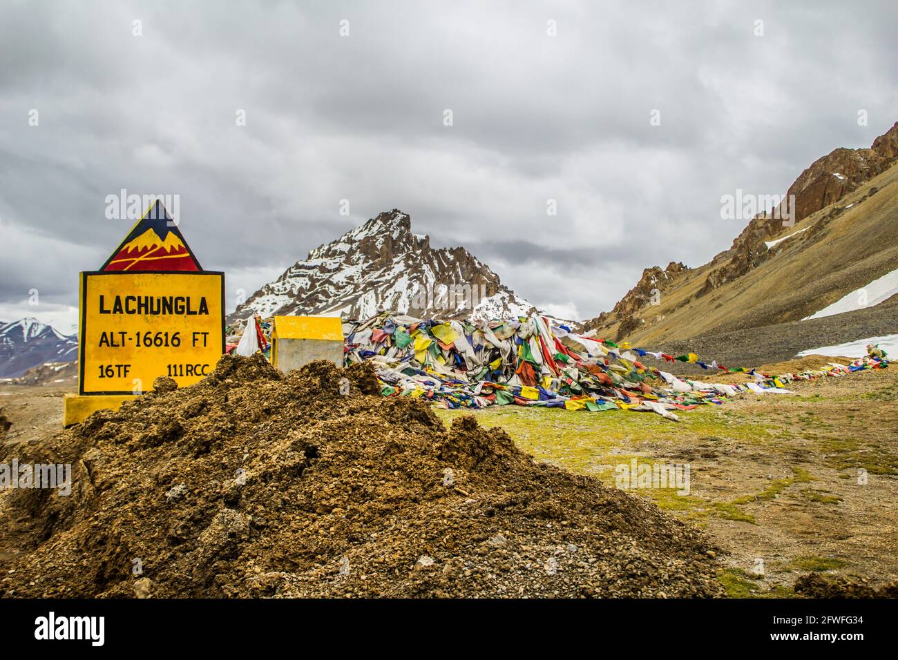 Le col de Lachung la sur l'autoroute Manali Leh Banque D'Images