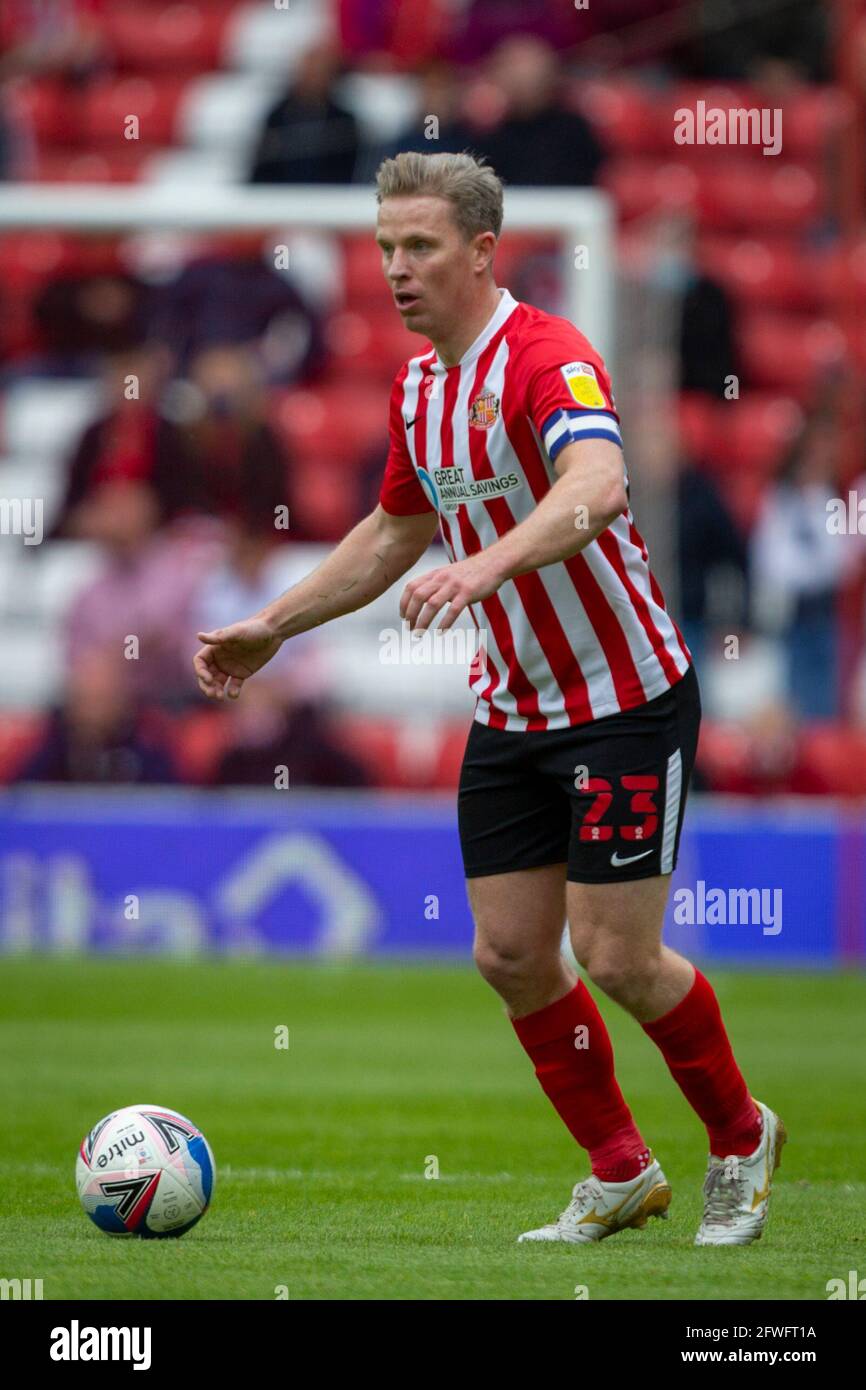 Sunderland, Tyne and Wear, Royaume-Uni. 22 mai 2021; Stadium of Light, Sunderland, Tyne and Wear, Angleterre; English football League, Playoff, Sunderland contre Lincoln City ; Grant Leadamer of Sunderland Credit: Action plus Sports Images/Alamy Live News Banque D'Images