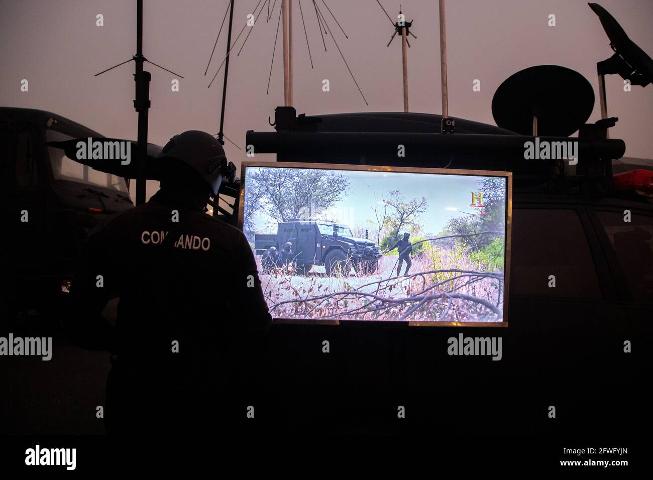 N S G les commandos de chat noir pendant leurs répétitions pour la journée de la république indienne à delhi. Banque D'Images