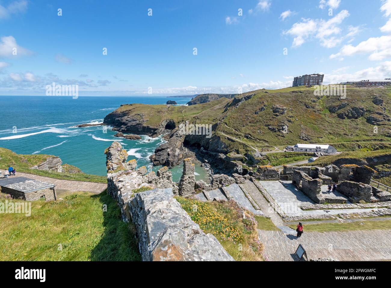 Château de Tintagel, Cornouailles, Angleterre. Banque D'Images