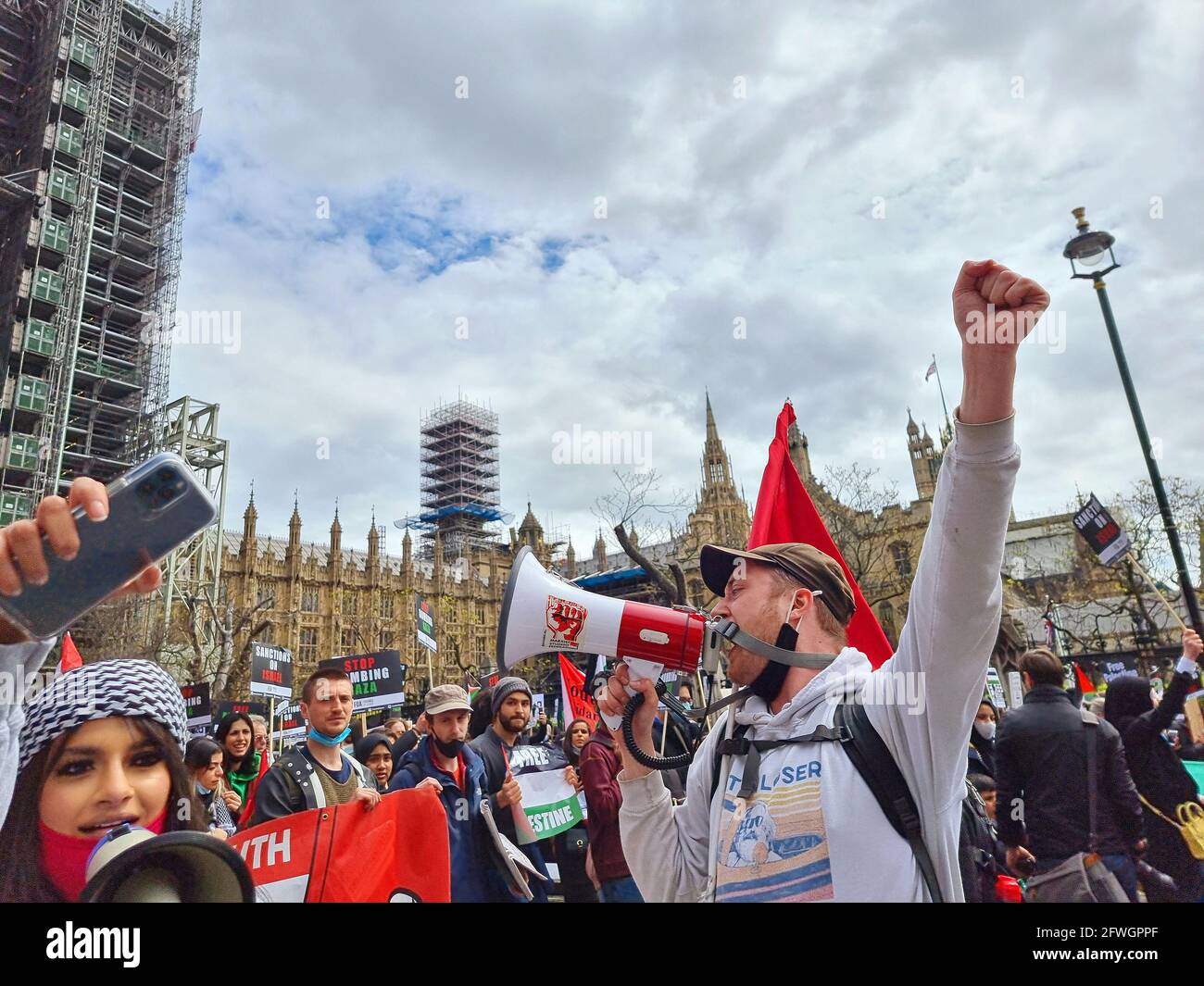 Centre de Londres, Angleterre. 22 mai 2021. Des milliers de personnes assistent à un rassemblement en faveur de la Palestine libre et de la fin de l'occupation illégale de Gaza. Crédit : CIC de la majorité mondiale/Alamy Live News Banque D'Images