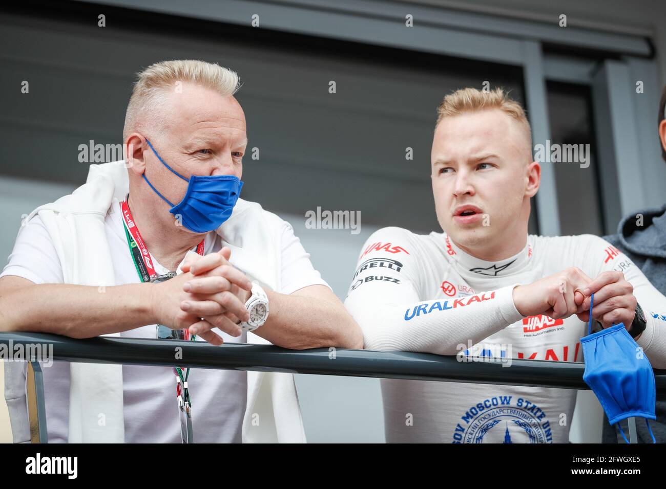 MAZEPIN Nikita (rus), Haas F1 Team VF-21 Ferrari, portrait avec son père Dmitry Mazepin lors du Championnat du monde de Formule 1 2021, Grand Prix de Monaco du 20 au 23 mai à Monaco - photo Antonin Vincent / DPPI / LiveMedia Banque D'Images