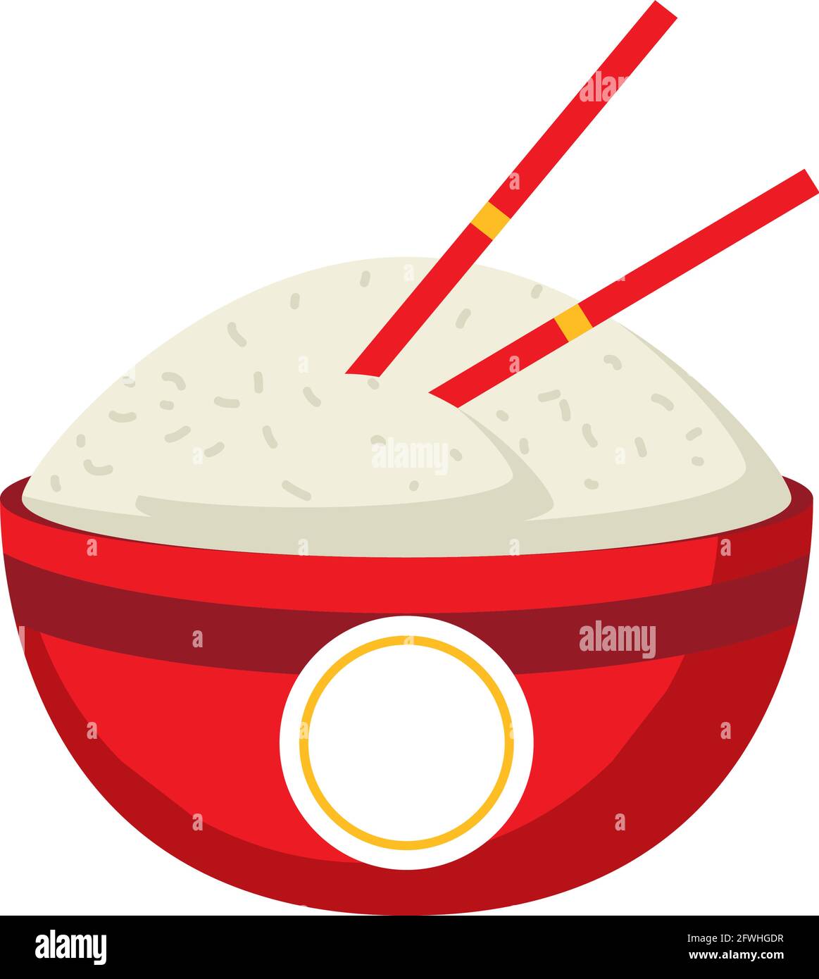 dans un bol de riz Illustration de Vecteur