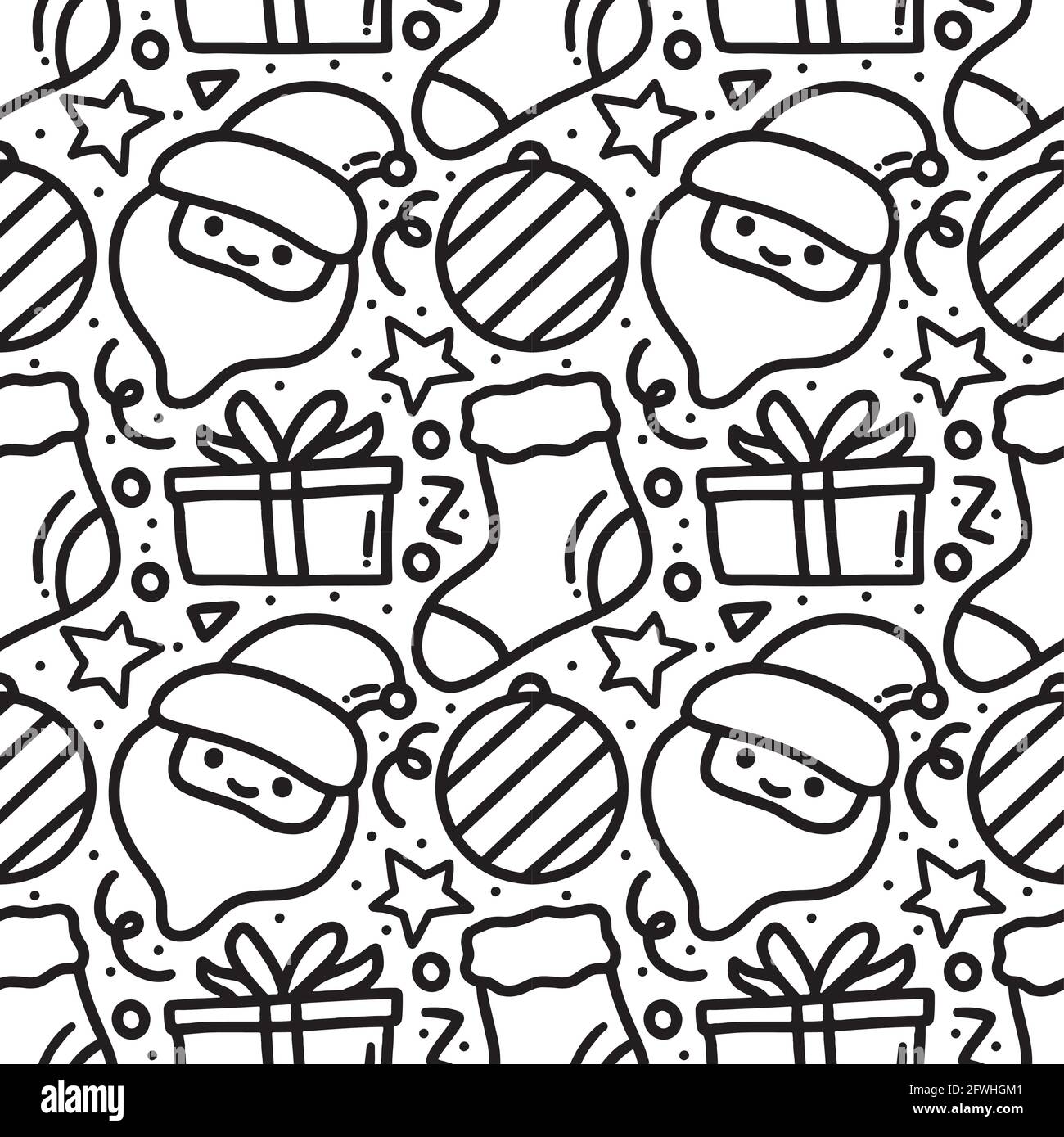 dessin à la main motif du jour de noël Illustration de Vecteur