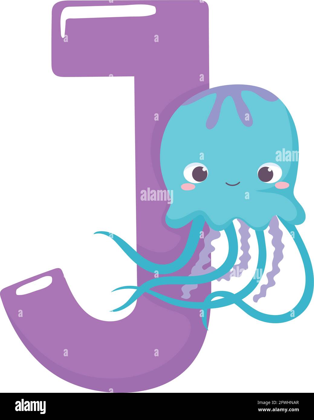 alphabet animal méduse Illustration de Vecteur