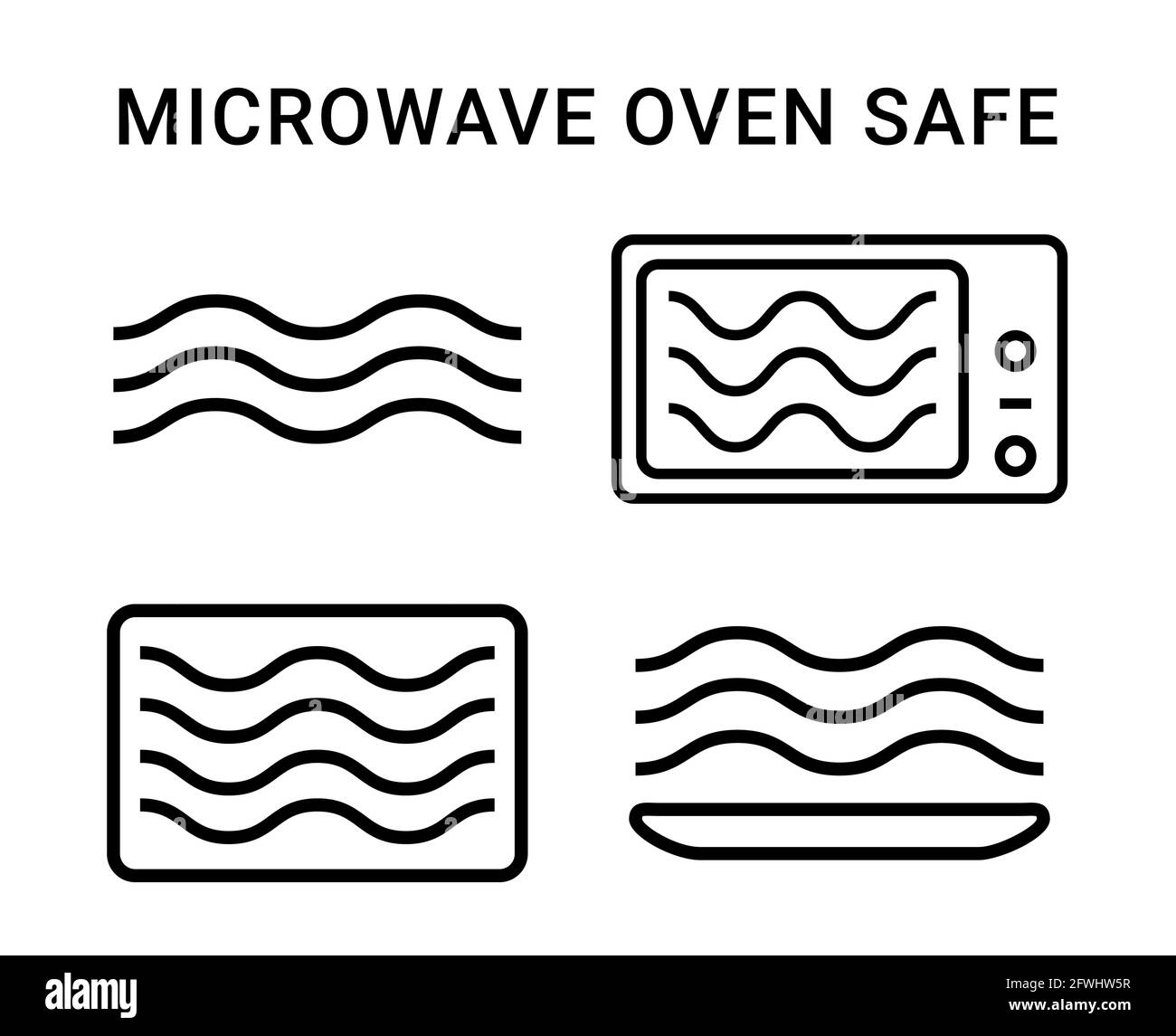 Compatible micro-ondes symbole récipient vectoriel cuisson sécurité four  isolé micro-ondes symbol Image Vectorielle Stock - Alamy