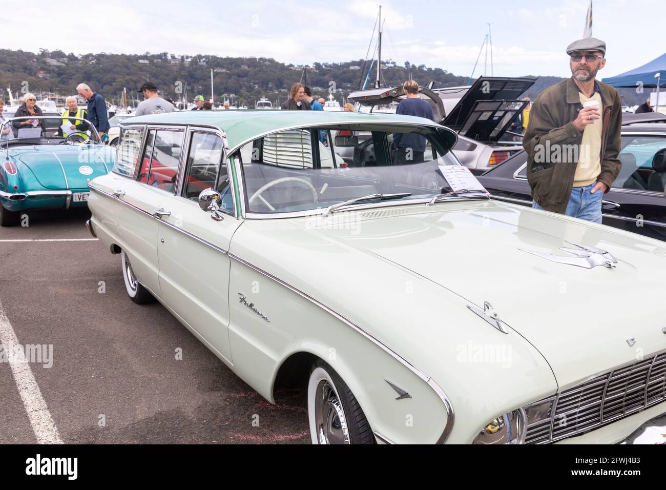 Modèle 1960 Ford Falcon Deluxe dans une voiture classique de Sydney Spectacle à pittwater, Australie Banque D'Images