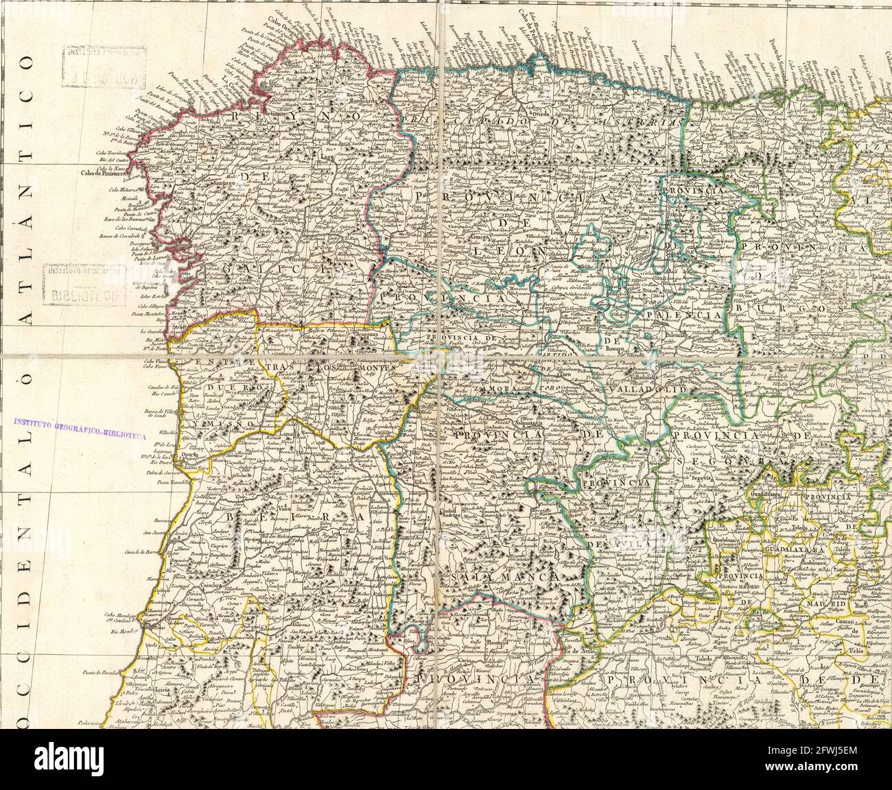 Ancienne Carte Du Nord Ouest De L Espagne Photo Stock Alamy