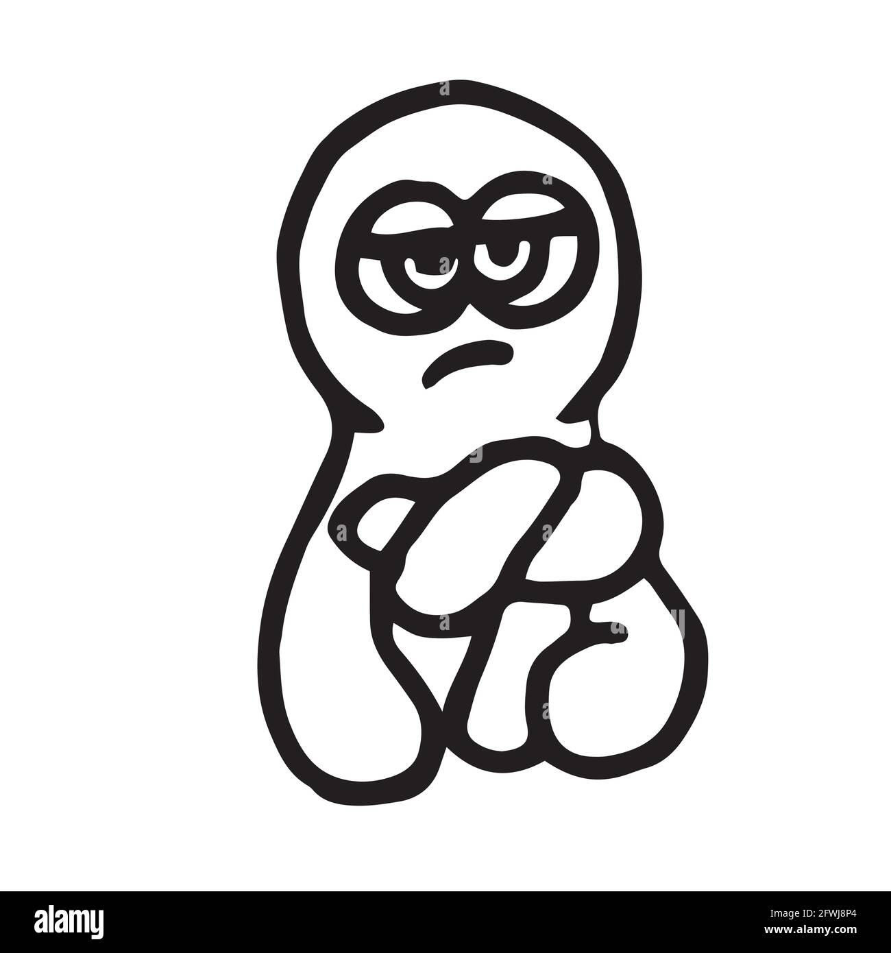 Pieuvre Illustration Style D Esquisse De Dessin Anime Main Contour Dessin Joyeux Drole Animal Sous Marin Vecteur Image Vectorielle Stock Alamy