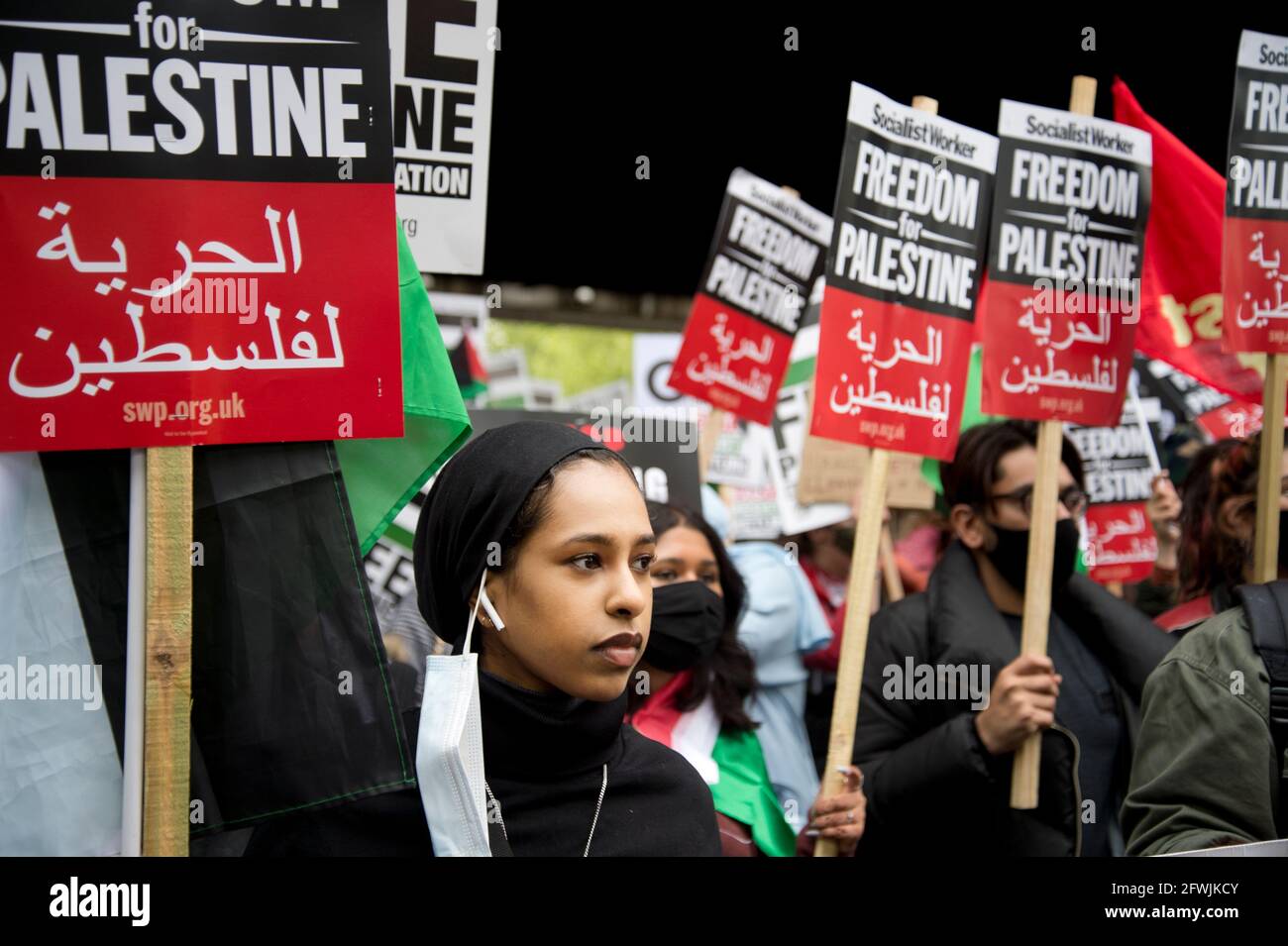 22 mai 2021. Marche solidarité avec la Palestine, centre de Londres. Banque D'Images
