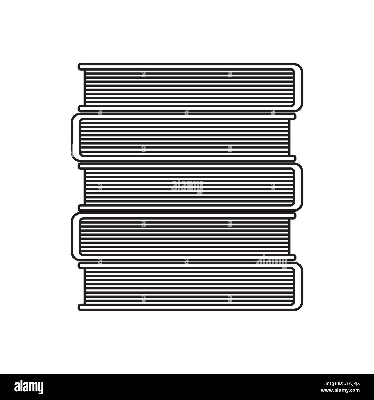 Icône noir et blanc des livres empilés. Illustration vectorielle Illustration de Vecteur