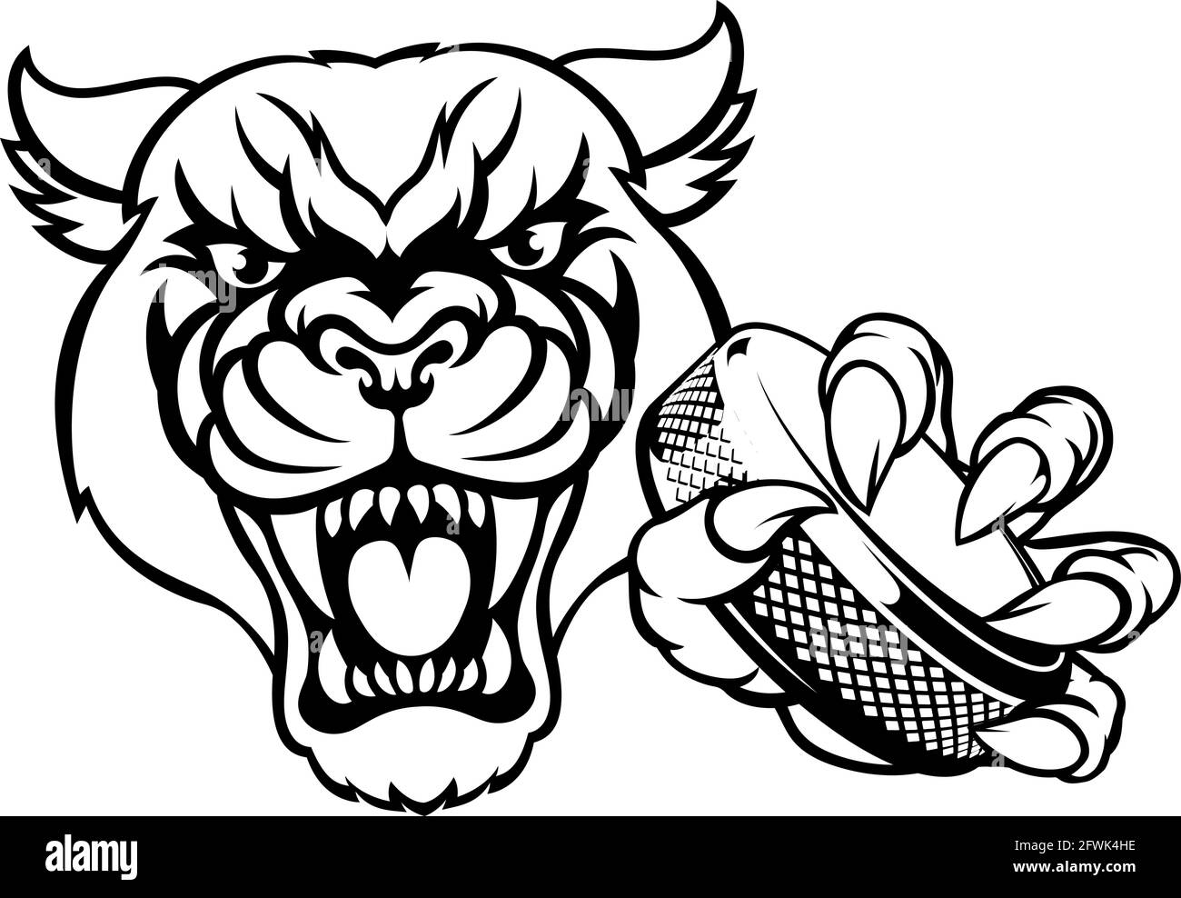 Panther de Hockey Sports Animal Mascot Illustration de Vecteur