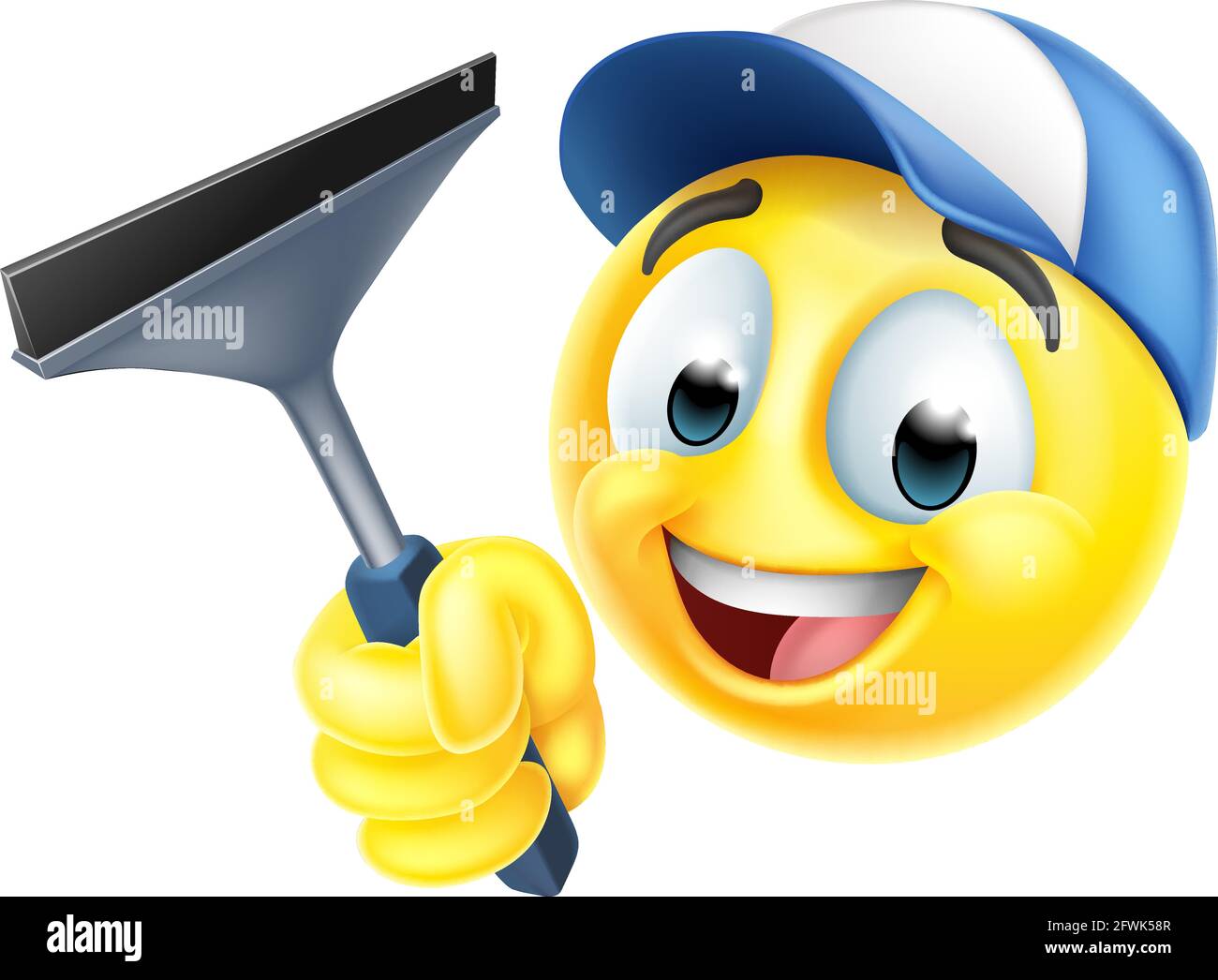 Nettoyage de fenêtre lavage de voiture Squeegee icône Emoticon Illustration de Vecteur