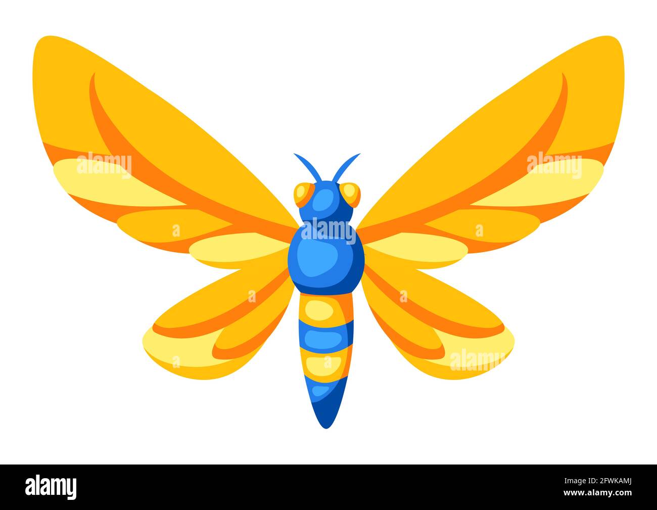 Illustration d'un papillon coloré. Insecte décoratif stylisé. Illustration de Vecteur