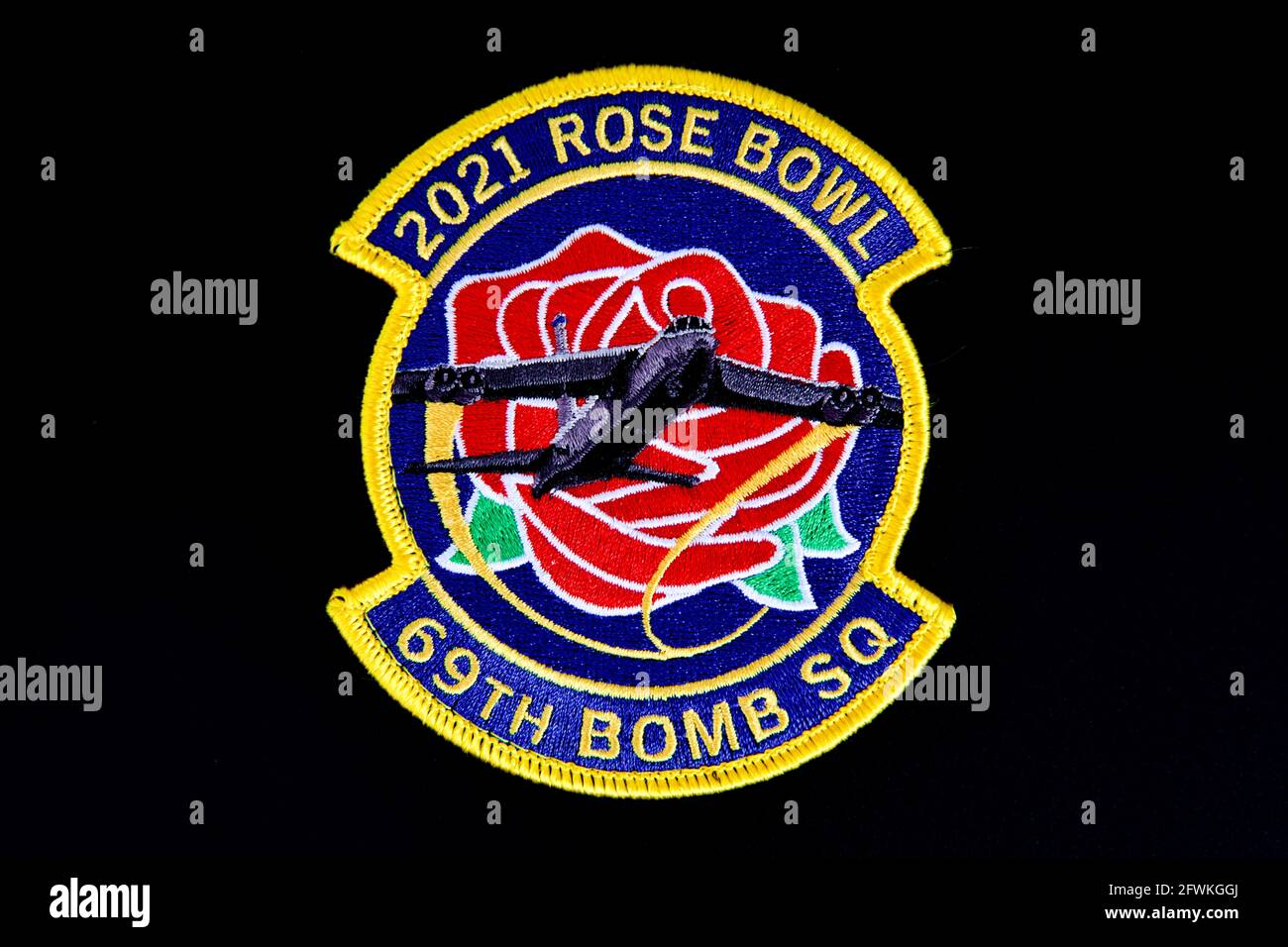 Le drapeau de survol du Rose Bowl du 69e Escadron de la bombe, la Sortie a été annulée! Banque D'Images