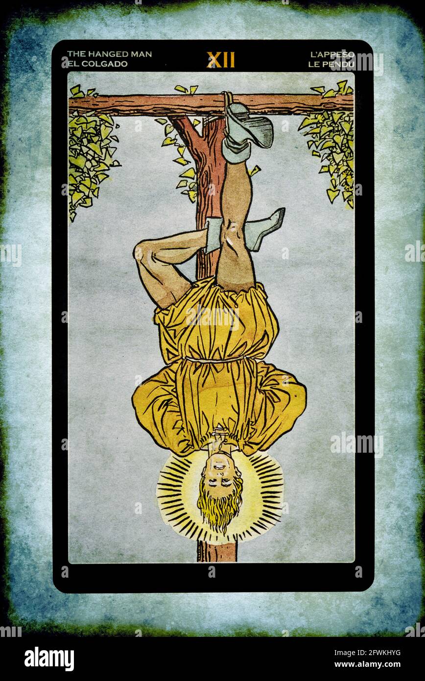 carte de tarot Major Arcana de l'homme pendu Banque D'Images