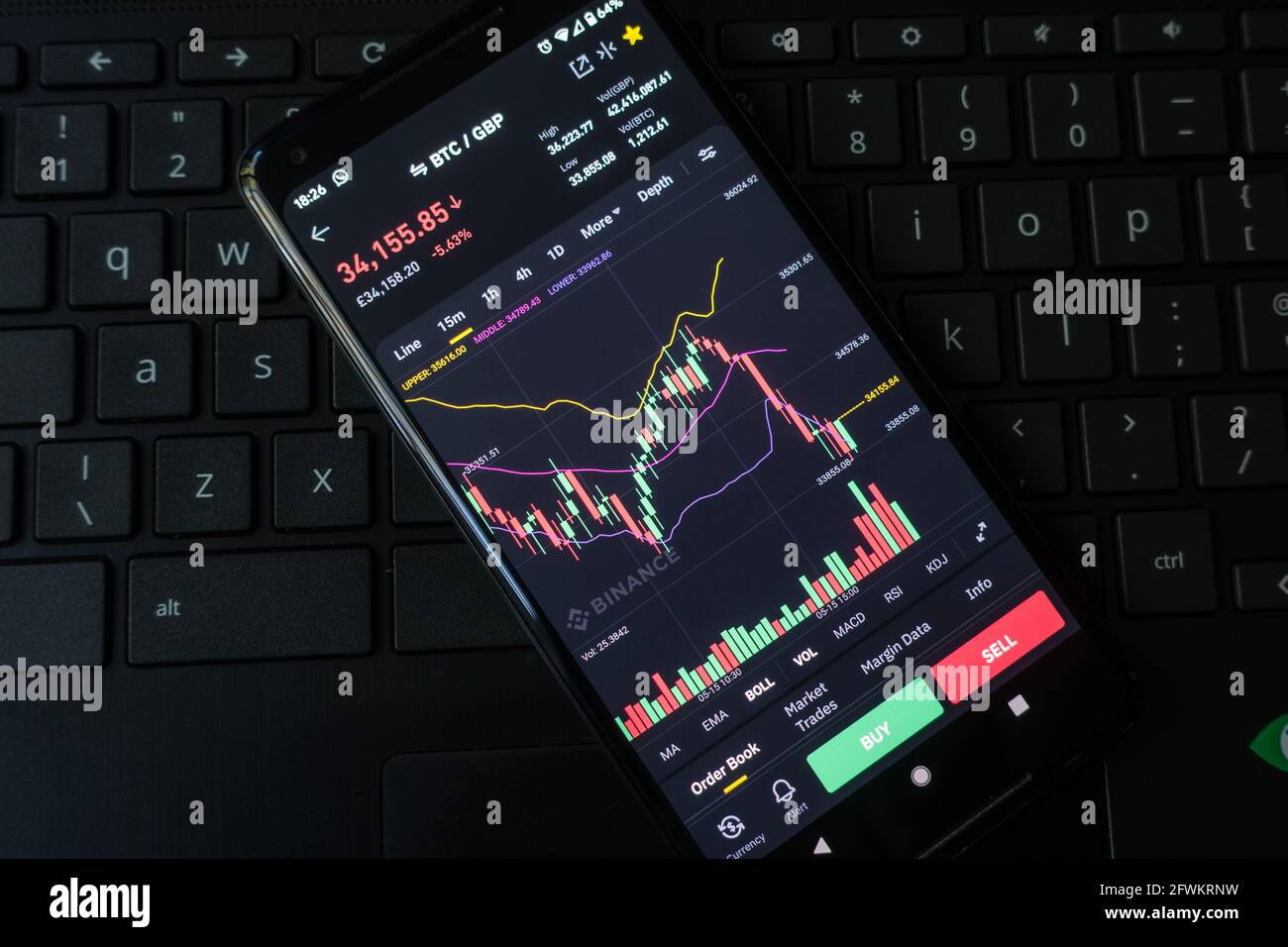 Graphique des prix de la devise Binance Crypto Photo Stock - Alamy