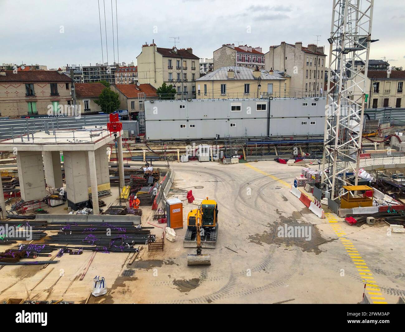 Saint-Maur-Créteil, France, Paris banlieue Metro Construction, Grand Paris Express (ligne 15 du métro) Banque D'Images