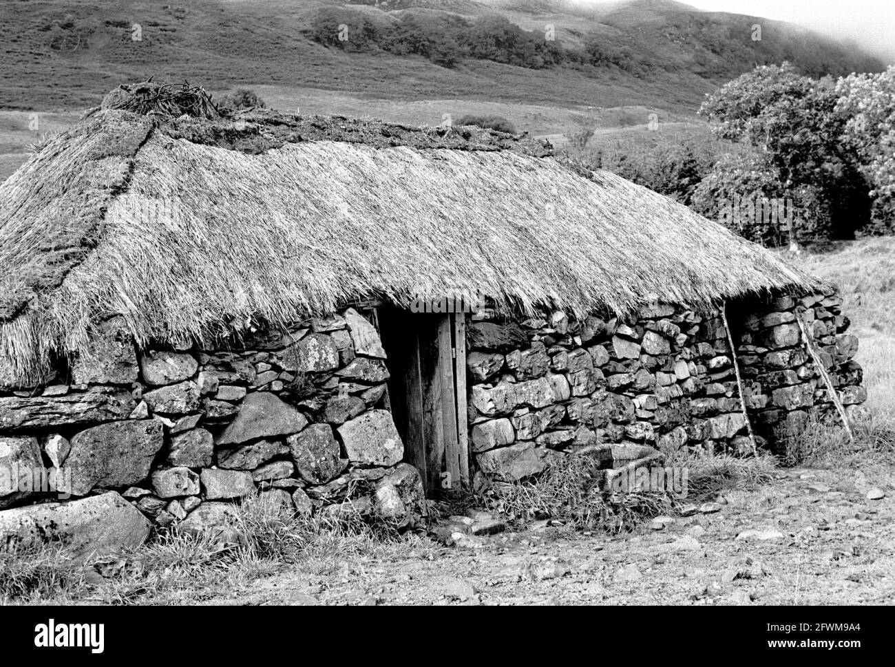 Image ancienne du musée de plein air d'Auchindrain, Inveraray, Écosse Banque D'Images