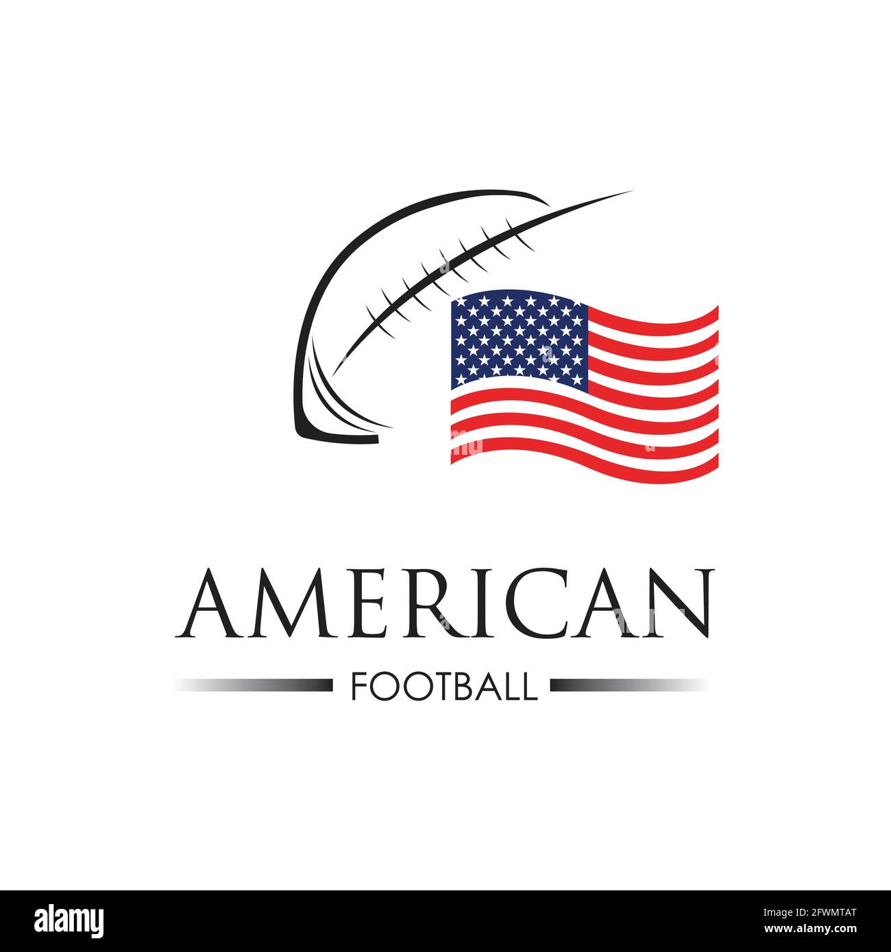 Modèle de dessin vectoriel du logo de football américain Illustration de Vecteur