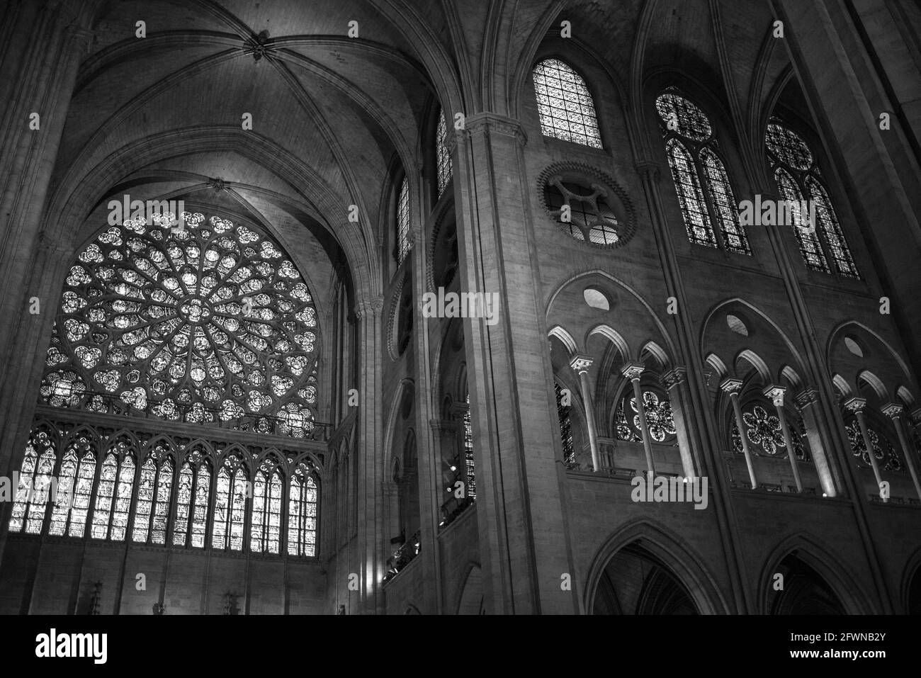 Paris, France 2016. Intérieur de notre Dame avant le feu Banque D'Images