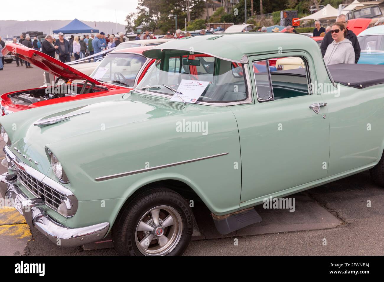 Modèle 1962 Holden EK classique voiture vintage à un unique Salon automobile à Pittwater, Australie Banque D'Images
