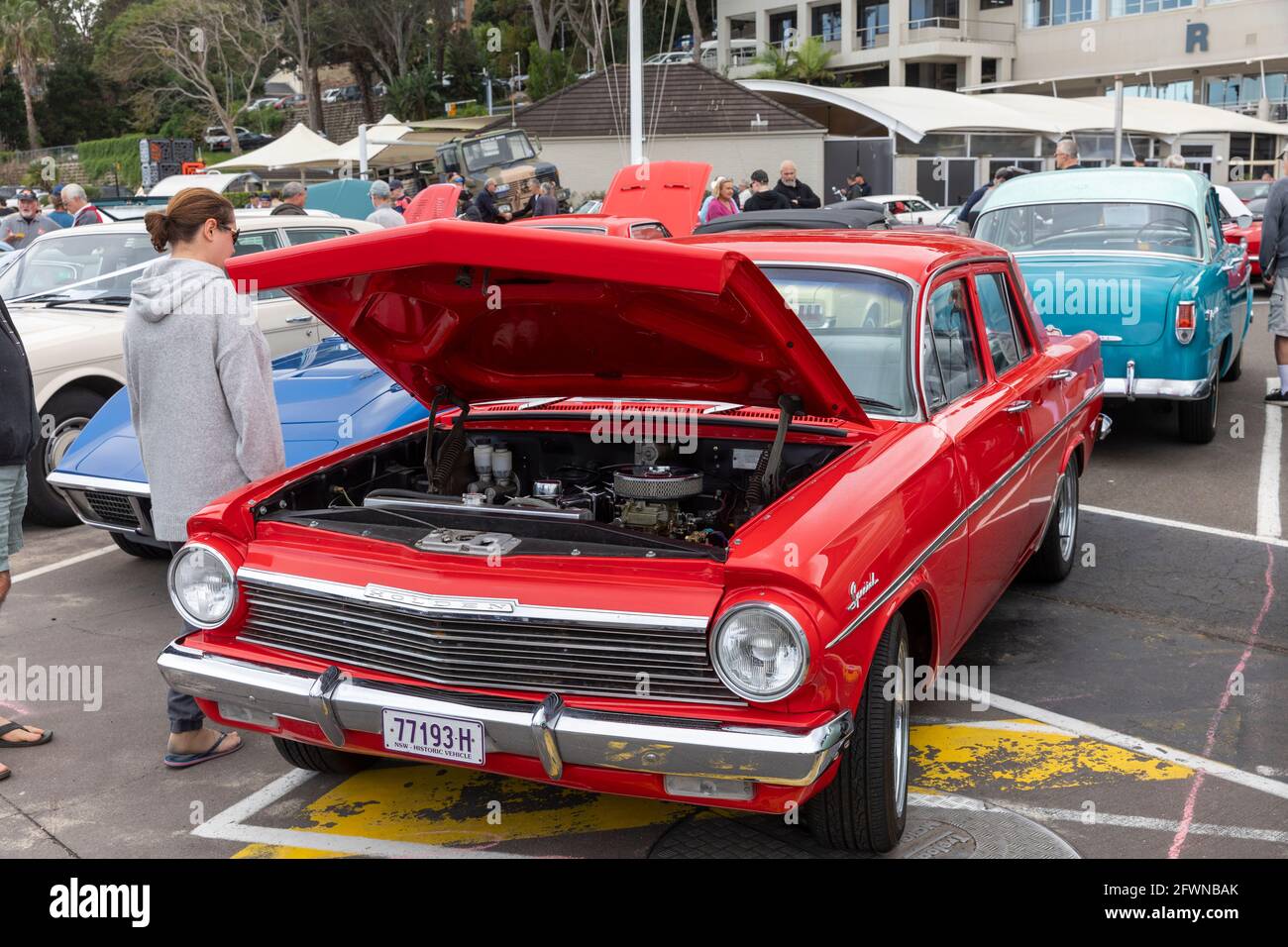 1964 Holden Eh spécial rouge voiture classique à a Sydney Classic car show, Nouvelle-Galles du Sud, Australie Banque D'Images