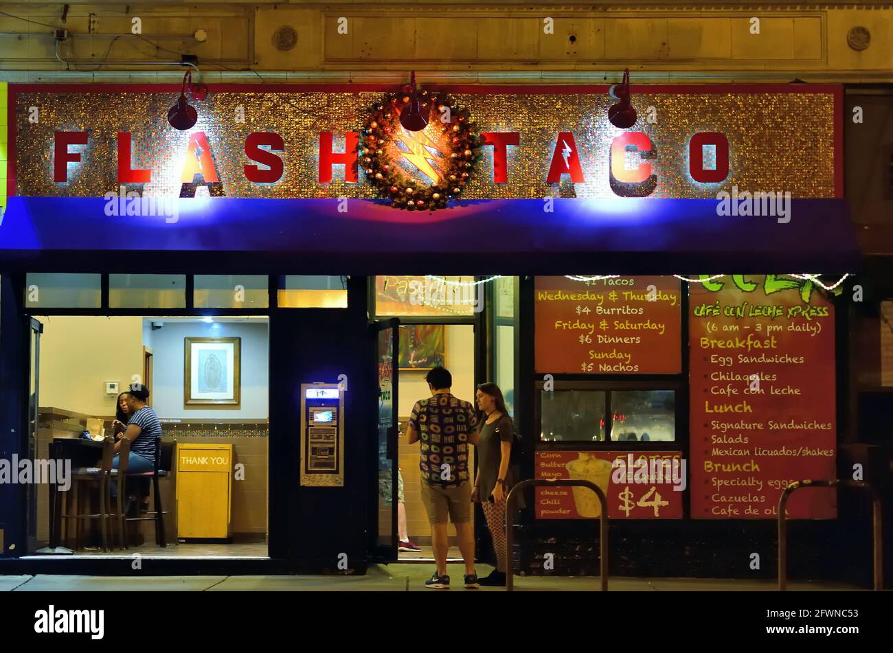 Chicago, Illinois, États-Unis. Un restaurant dans le quartier de Wicker Park spécialisé dans la cuisine ethnique. Banque D'Images