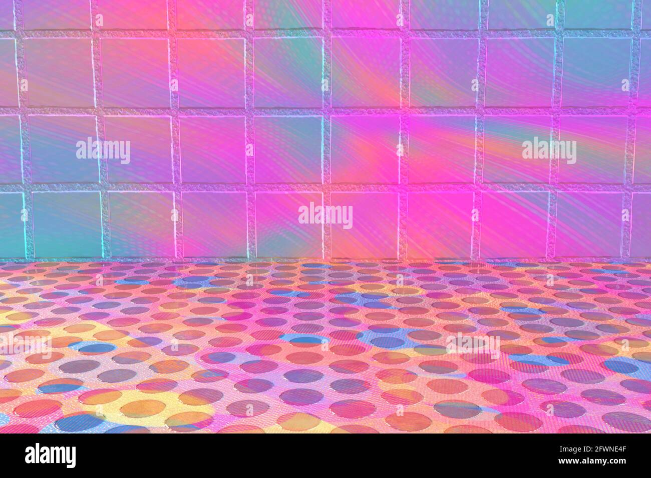 Une image d'arrière-plan 3D abstraite et colorée en mosaïque. Banque D'Images