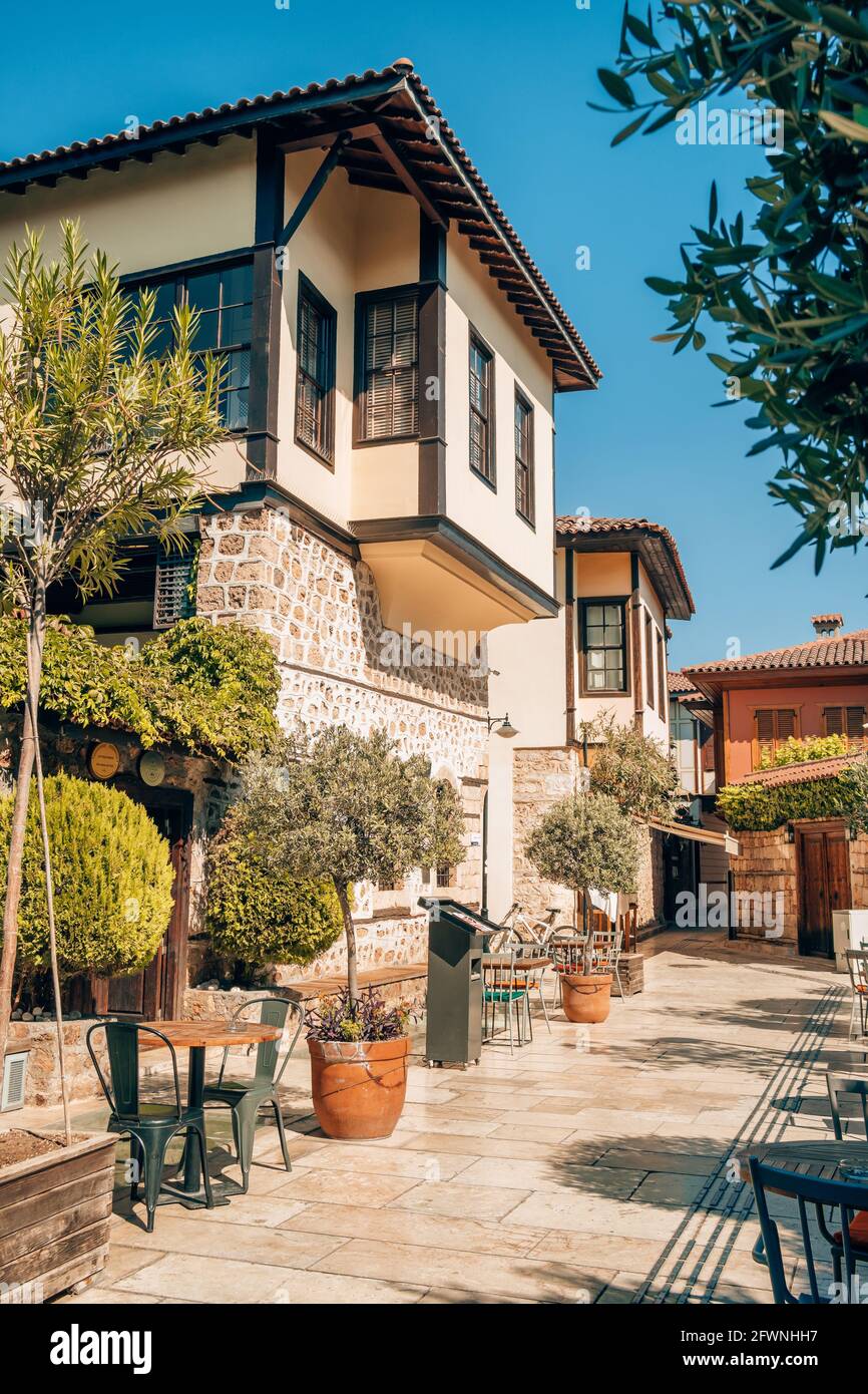 Architecture de la vieille ville d'Antalya Kaleici, Turquie. Banque D'Images